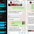 Los mensajes que el pedófilo mantenía supuestamente con la niña a través de WhatsApp.