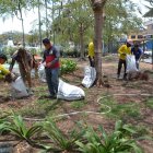 Los moradores de Posorja realizaron una minga cerca a las vías que serán intervenidas por la ATM.