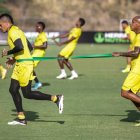 Ely Esterilla y Jonatan Álvez en pleno entrenamiento.