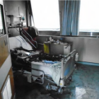 Así quedó la cama donde estaba el paciente.