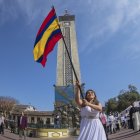 La recreación de la jornada independentista realizada por el grupo teatral Quimera.