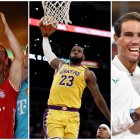 Robert Lewandowski, LeBron James y Rafael Nadal.