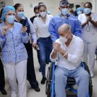 Este lunes, el alcalde fue trasladado de vuelta a Manta. Estaba en el hospital Luis Vernaza, en Guayaquil.