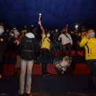 La Sur Oscura Quito organizó el banderazo y los cánticos por el título de la LigaPro.