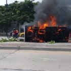 El vehículo quedó en el carril norte - sur de la avenida ubicada en el norte del Puerto Principal.