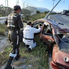 Miembros del Servicio de Investigación de Accidentes de Tránsito llegaron al lugar.