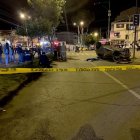 El cuerpo de Wilmer Guzhñay quedó afuera del carro, la madrugada de ayer.