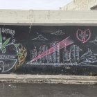 En el cantón Durán, cerca del sitio donde asesinaron a un hombre, había este mural, relacionado con bandas criminales.
