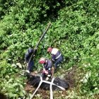 La ternerita fue atada con la manguera de bomberos para ser liberada.