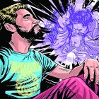 Hombre está ilusionado.