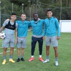 Liga de Quito y Barcelona unidos: Alcívar, Díaz, Corozo y León.