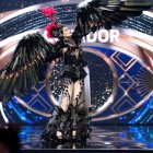 La guayaquileña de 26 años y estudiante de psicología durante la competencia de traje típico.