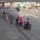 Pese al golpe, afortunadamente, el joven no resultó herido.