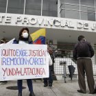 Afuera de la Corte Provincia de Justicia se hizo un plantón para exigir la remoción del alcalde Jorge Yunda.