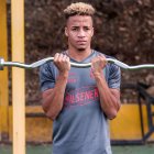 Byron Castillo en el entrenamiento de Barcelona del 2 de mayo del 2021