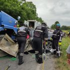 Así quedaron ambos vehículos tras la colisión.
