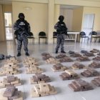 Los paquete tipo ladrillo, de la marihuana incautada en Carchi.