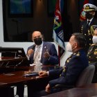 Reunión del ministro Donoso con la nueva cúpula de las Fuerzas Armadas.