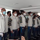 Deportistas tricolores que participaron del abanderamiento.