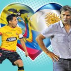 Matías Oyola y Fabián Bustos integrantes del Barcelona.