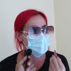 Belén en la entrevista brindada a este Diario, mientras esperaba la audiencia de su novio.