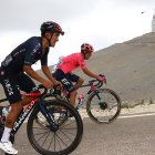 Richard Carapaz (i) y Rigoberto Urán estuvieron fuertes en la montaña y dejaron en el camino a varios rivales.