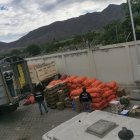 La mercadería incautada esta tarde en Loja.