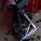 Así quedó el cajero automático tras el robo perpetrado.