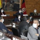 Durante la sesión extraordinaria de Concejo.