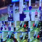 Secuencia de imágenes en las que se observa a los pillos asaltar la estación de servicio.