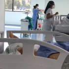 En el área de Cuidados Intensivos del IESSQuito Sur se atiende a pacientes embarazadas con COVID.