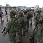 El Centro de Rehabilitación Social de Cotopaxi estuvo resguardado la mañana de ayer por militares y policías.
