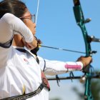 Adriana Espinoza de los Monteros, en acción.