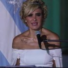 La alcaldesa dando su discurso de orden en la Sesión Solemne por los 486 año de Fundación de Guayaquil.