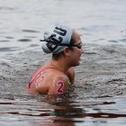 La ecuatoriana Samantha Arévalo participó en la prueba de 10 km en aguas abiertas.