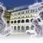 El guardián de esta unidad educativa asegura que echa agua bendita en lugares ‘pesados’.