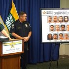 El oficial Judd da a conocer en rueda de prensa la detención de los depredadores.