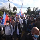 Manifestaciones de personas en contra de Jorge Yunda.
