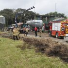 Patricio Caiza sufrió el accidente mientras trabaja moviendo un silo.