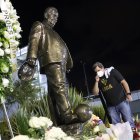 El monumento de don Rodrigo Paz está ubicado en el estadio de Liga de Quito.