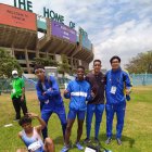 El equipo de Ecuador en el 4x200 en el Mundial de Nairobi.