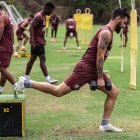 Gonzalo Mastriani entrenando para que regrese la tranquilidad al Barcelona.