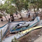 Esta es parte de la estructura que sufrió daños en el sitio.