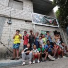 Team Malvinas Boxing construyó su cuadrilátero con bloques de cemento, tierra, agua y cauchos.