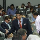 Jaime Estrada (c) fue elegido como vicepresidente de la FEF en enero de 2019, pero el año anterior fue suspendido por un supuesto intento de golpe de estado.