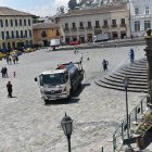 En San Francisco hay presencia de agentes metropolitanos y cuadrillas de limpieza