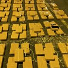 Los paquetes del alcaloide fue ordenado en filas luego de su incautación, por parte de la Policía.