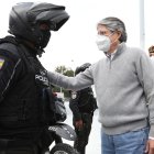 El presidente Guillermo Lasso, acudió al Distrito de Policía, Eugenio Espejo, en Quito.