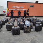 La droga sacada de las aguas del Pacífico, frente a las costas de Manta.