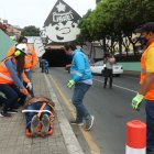 El ejecicio incluyó el rescate de heridos. Aquí en la zona de los túneles de los cerros Santa Ana y El Carmen.